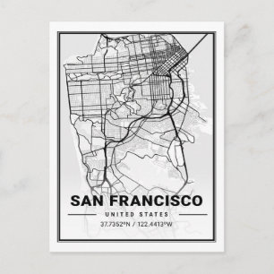 San Francisco California USA Travel City Map Postcard