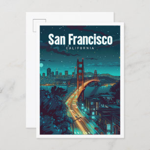 San Francisco California Vintage Art Travel Postcard