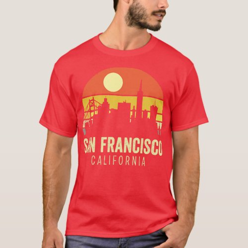 San Francisco California Vintage Sunset T_Shirt