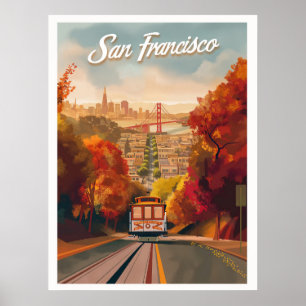 San Francisco, California Vintage Travel Poster