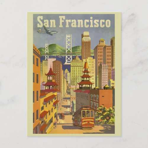 San Francisco California Vintage Travel Poster Postcard