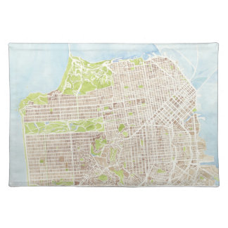 San Francisco California watercolor map placemat
