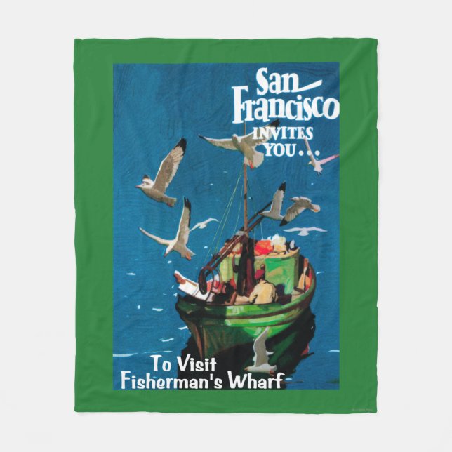 San Francisco, CaliforniaFisherman's Wharf Fleece Blanket (Front)