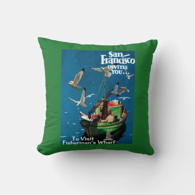 San Francisco, CaliforniaFisherman's Wharf Throw Pillow (Front)