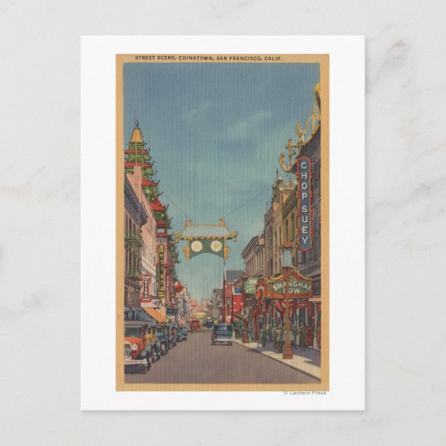 San Francisco, CAStreet Scene of Chinatown Postcard (Front)