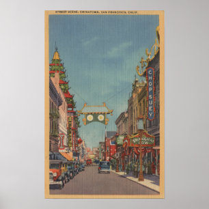 San Francisco, CAStreet Scene of Chinatown Poster
