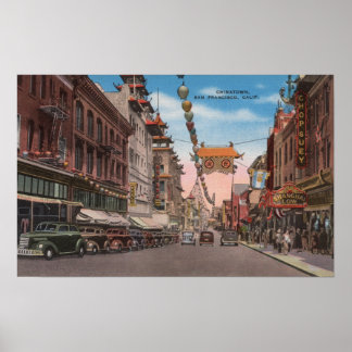 San Francisco, CAView of Chinatown Main Street Poster