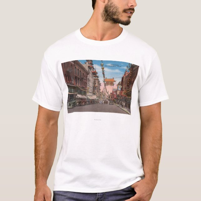 San Francisco, CAView of Chinatown Main Street T-Shirt (Front)