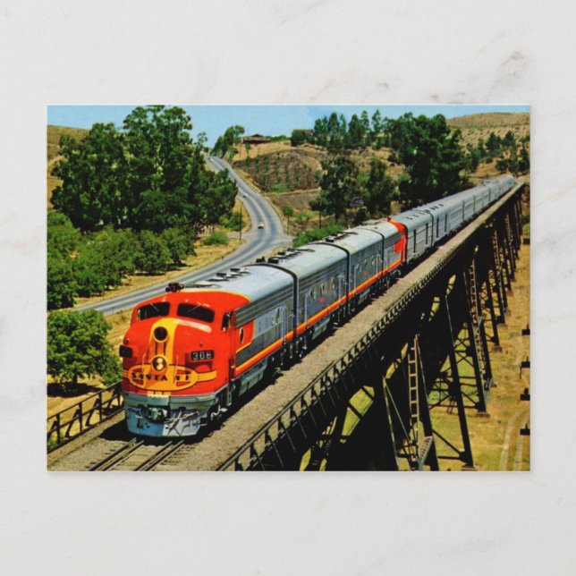 San Francisco Chief Train en Route Vintage Postcard (Front)