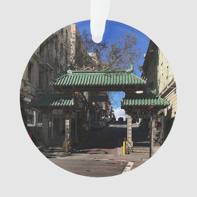 San Francisco Chinatown Gate #3 Ornament (Front)