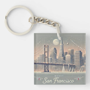 San Francisco Christmas Card   Golden Gate Bridge Keychain