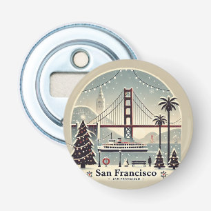 San Francisco Christmas - Festive Bay View Bottle Opener