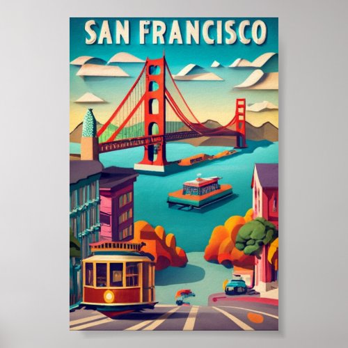 San Francisco Cities of the World Vintage style Poster