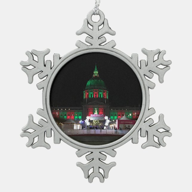 San Francisco City Hall #4 Snowflake Ornament (Front)