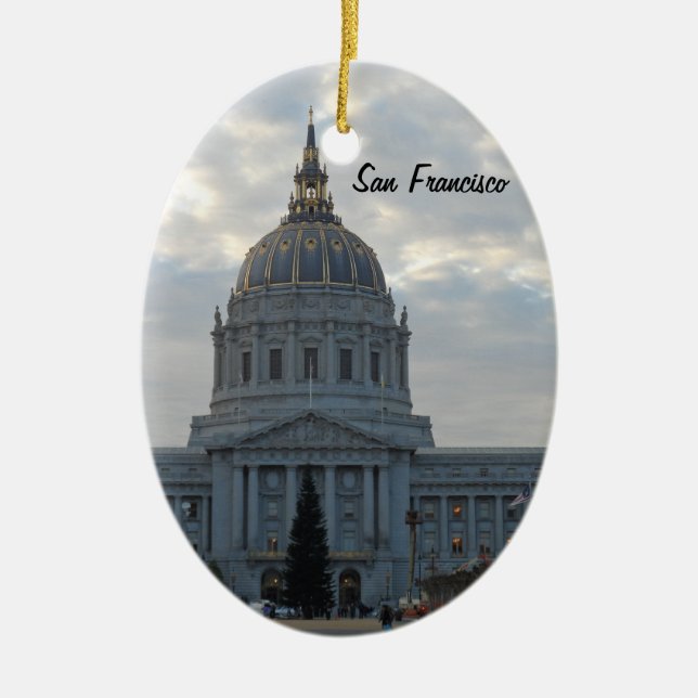 San Francisco City Hall Ceramic Ornament (Front)