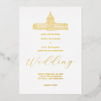 San Francisco City Hall  Foil Invitation