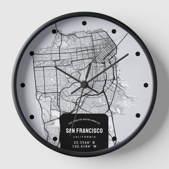 San Francisco City Map Clock (Front)
