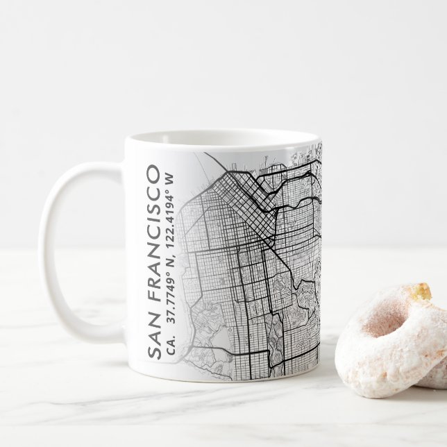 San Francisco City Map | Coffee Mug (With Donut)