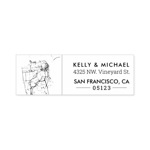 San Francisco City Map  Custom Address Self_inking Stamp