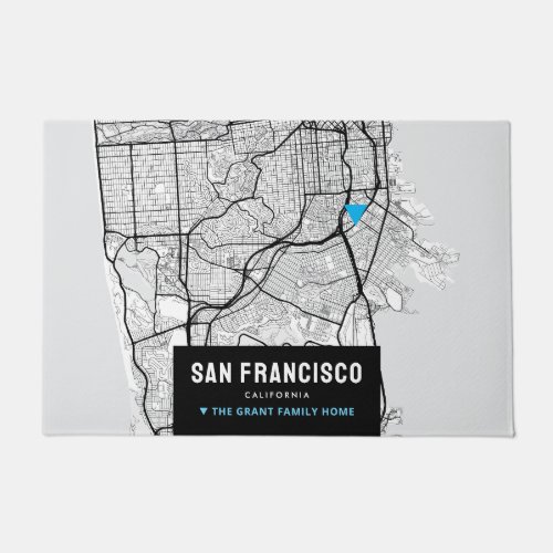 San Francisco City Map  Mark Your Location Doormat