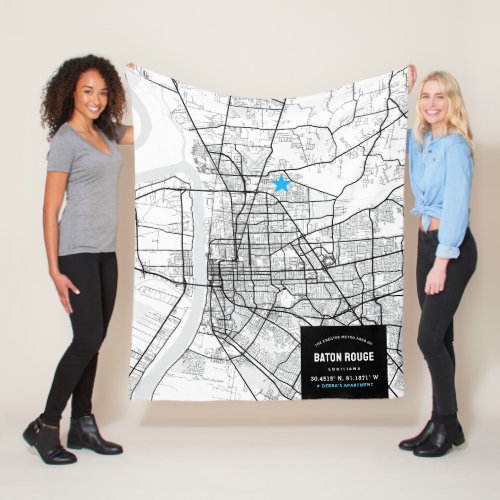 San Francisco City Map  Mark Your Location Fleece Blanket
