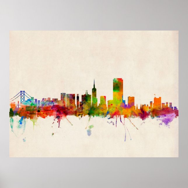 San Francisco City Skyline Poster (Front)