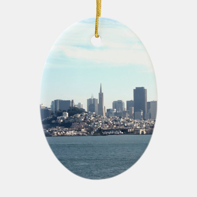 San Francisco City View from the Bay Ceramic Ornament (Front)