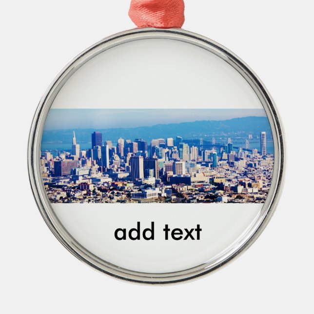 San Francisco City View Panoramic Metal Ornament (Front)