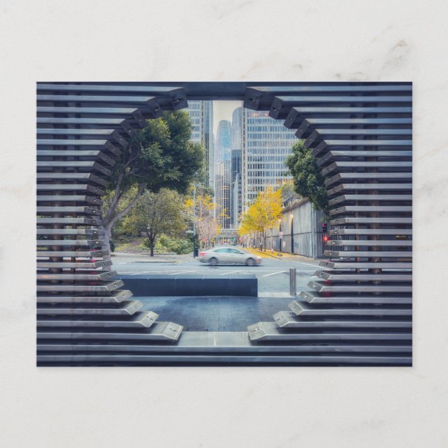 San Francisco City View through Metal Frame Postcard (Front)
