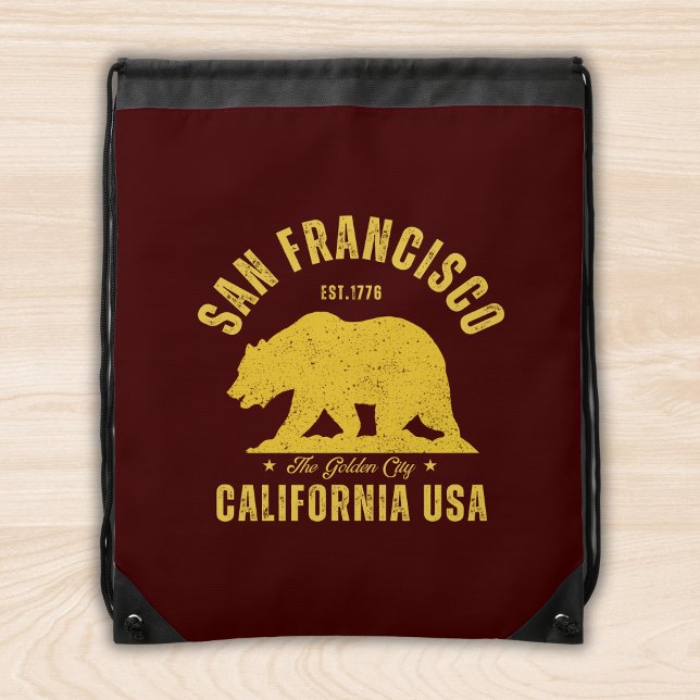 San Francisco Classic Bear Design Drawstring Bag (Creator Uploaded)