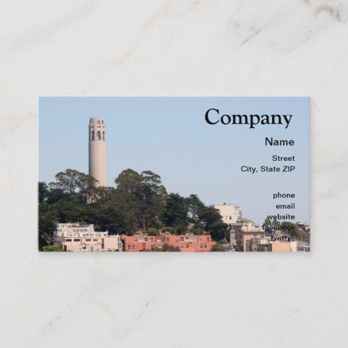 San Francisco Coit Tower Business Card