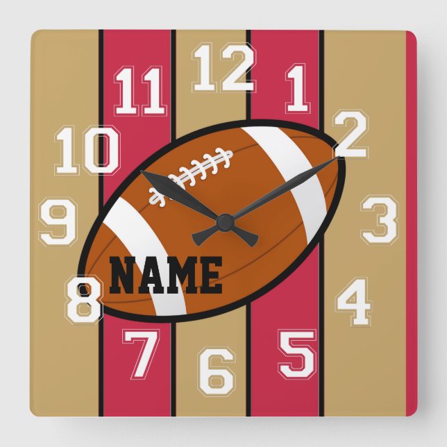San Francisco Colors Football Wall Clock (Front)