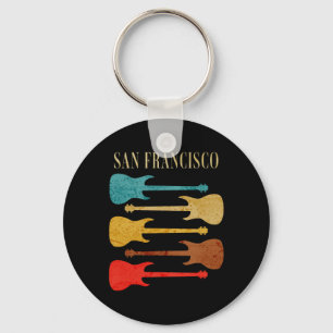 San Francisco Concert Rock Music Festival Guitars Keychain