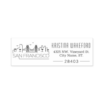 San Francisco | Custom Address Self-inking Stamp by colorjungle at Zazzle