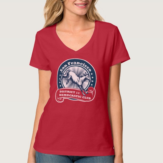San Francisco D11 Democratic Club Ladies T-Shirt (Front)