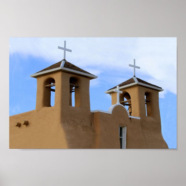 San Francisco de Asis Mission Bell Towers, Taos Poster (Front)