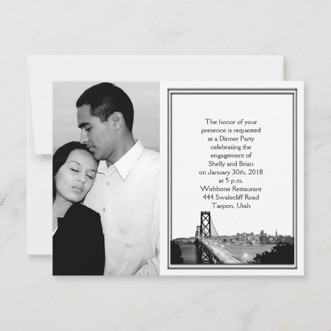 San Francisco Destination Wedding Engagement Invitation (Front)