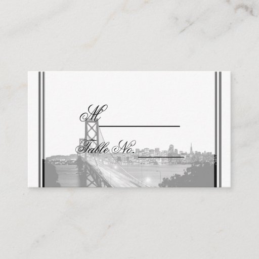 Customizable San Francisco Destination Wedding Place Card Business Card Template