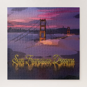 "San Francisco Dreams" Golden Gate Bridge Sunset Jigsaw Puzzle