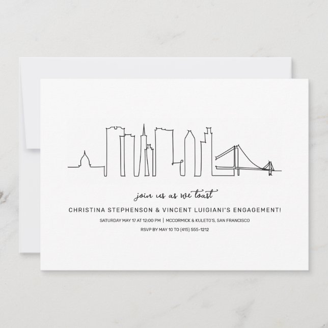 San Francisco Engagement Party Invitation (Front)