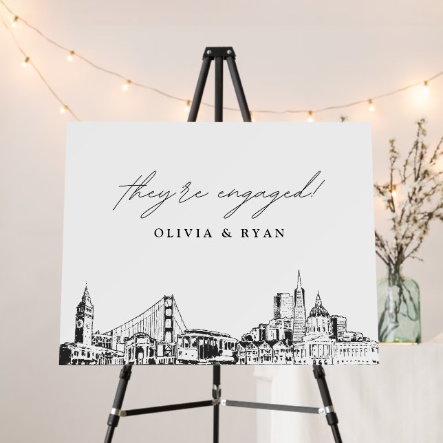San Francisco Engagement Party Welcome Sign 28x22 (In Situ (Stand))