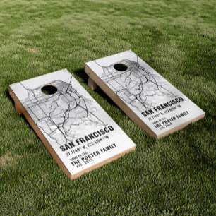 San Francisco Family Home City Map Cornhole Set