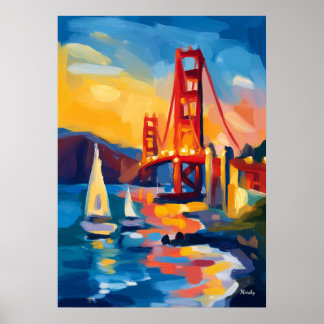 San Francisco Fauvist Cityscape – Golden Gate Poster