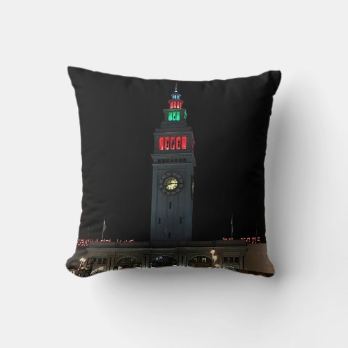 San Francisco Ferry Building 21 Throw Pillow