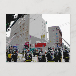 San Francisco Fire On The Scene Postcard