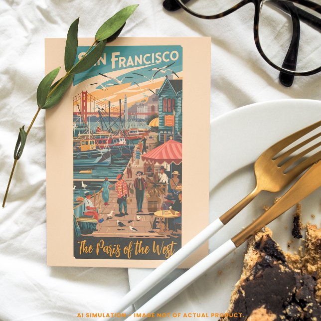 San Francisco Fisherman's Wharf, Paris of the West Postcard (Creator Uploaded)