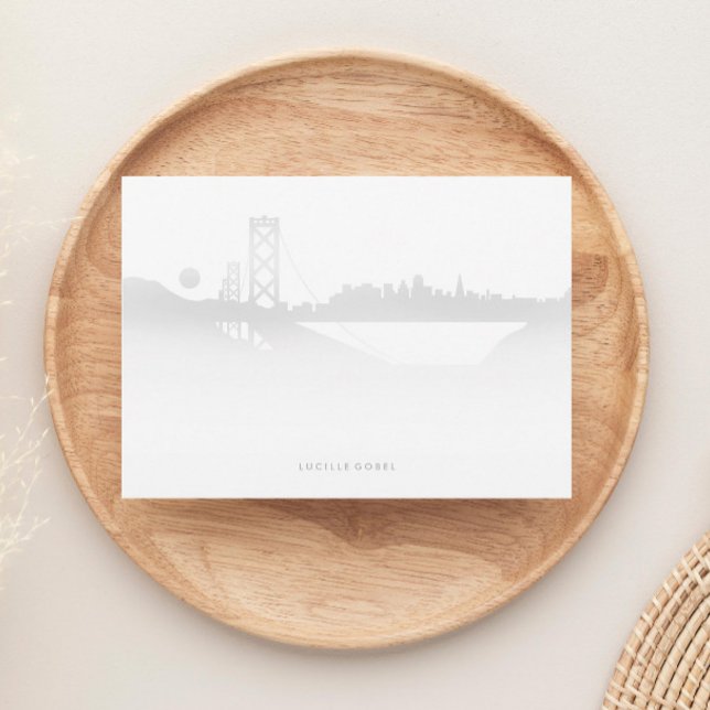 San Francisco Fog Modern Personalized Stationery Note Card (Creator Uploaded)