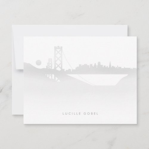 San Francisco Fog Modern Personalized Stationery Note Card