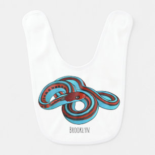 San Francisco garter snake cartoon illustration Baby Bib