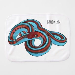 San Francisco garter snake cartoon illustration Baby Burp Cloth